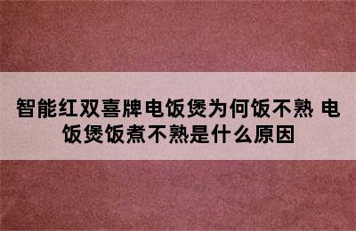 智能红双喜牌电饭煲为何饭不熟 电饭煲饭煮不熟是什么原因